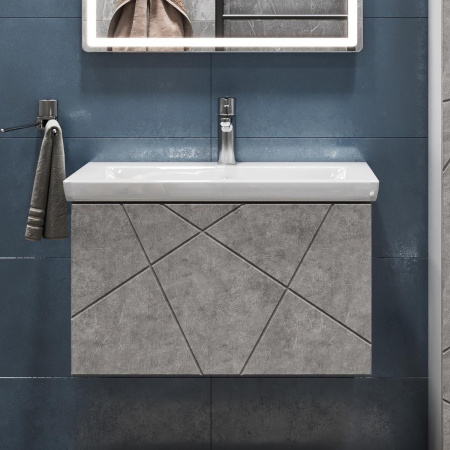 Тумба под раковину подвесная VIGO Geometry 033 бетон, 60 см