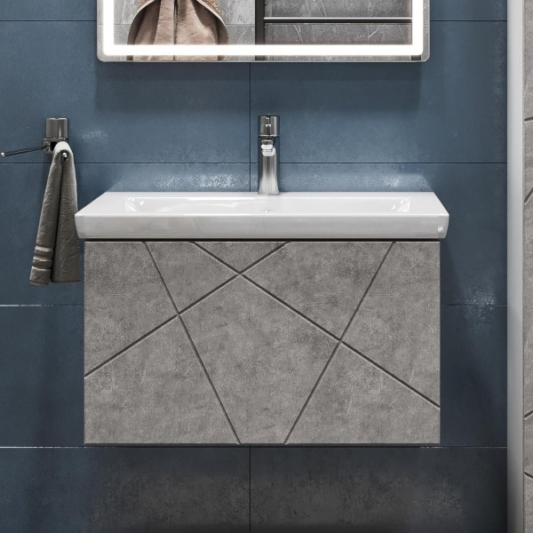 Тумба под раковину подвесная VIGO Geometry 033 бетон, 60 см