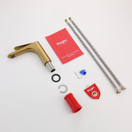 Смеситель для раковины Raglo R21.10.03, золотой сатин