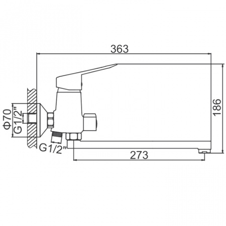 Смеситель для ванны Ledeme H07 L2207