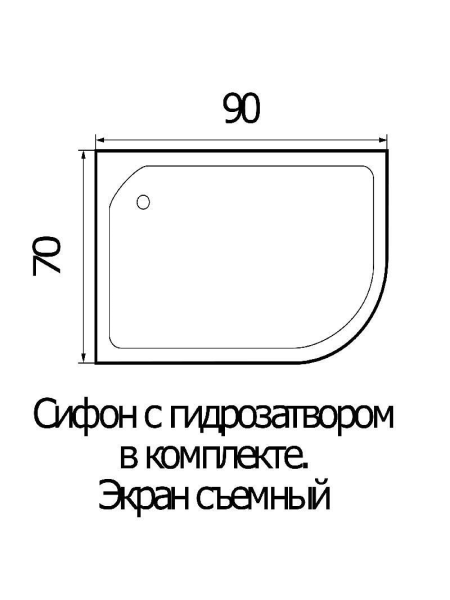 Душевой поддон Wemor WEMOR 90/70/24 L