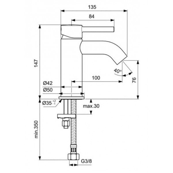 Смеситель для умывальника Ideal Standard Ceraline BC268AA