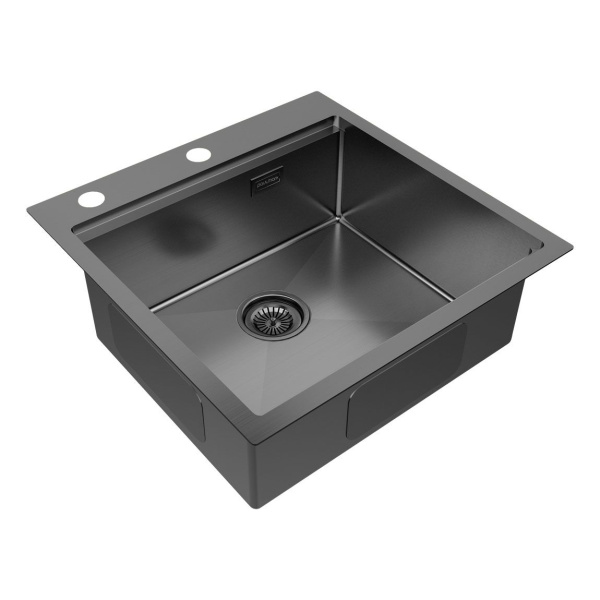 Мойка Paulmark KRONER-PRO 51 PM705151-GM 510х510х200 мм, нержавеющая сталь, вороненая сталь