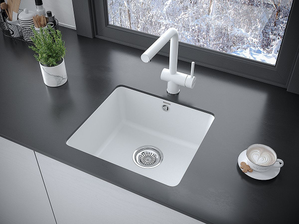 Мойка Paulmark UNTER 50 PM204543-WH 435х455х185 мм, IT-GRANIT, белый