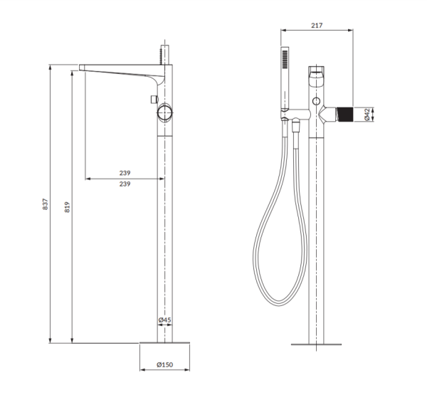 Смеситель для ванны OMNIRES Contour CT8033GLB