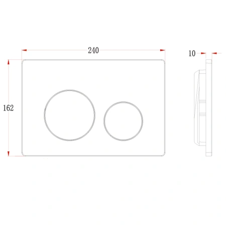 Кнопка смыва Veconi FLUSH V2, FLV2-W, 240х162х10, пластик, белый глянец