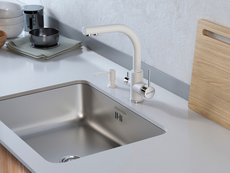 Смеситель для кухни Paulmark ESSEN Es213011-431, белый матовый