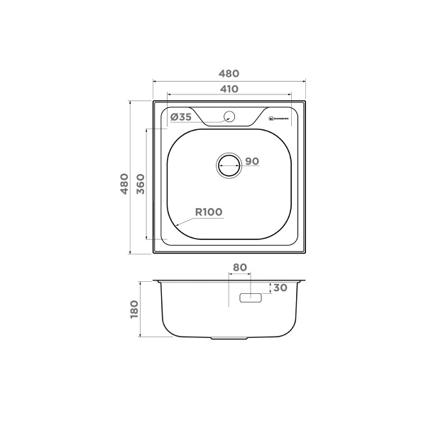 Кухонная мойка Omoikiri Saru 48-IN нерж. сталь/нержавеющая сталь 4993833