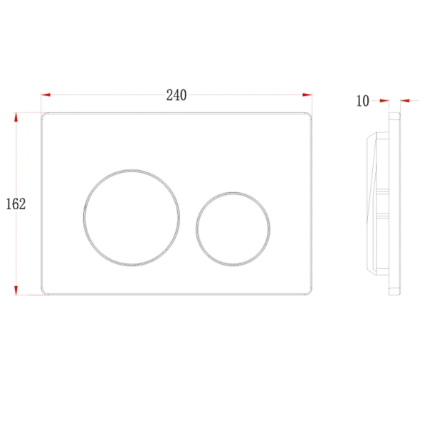 Кнопка смыва Veconi FLUSH V2, FLV2-G, 240х162х10, пластик, золото брашинг
