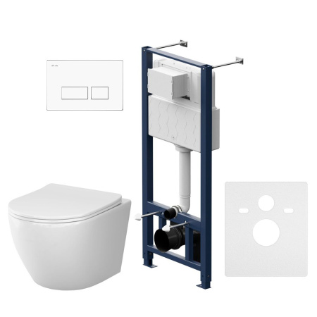 IS47001.801900 Инсталляция с клавишей Pro S белый с подвесным унитазом Like Aquaspin с сиденьем м/лиф