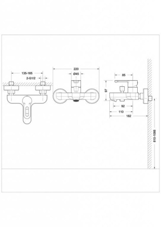Смеситель для ванны Bravat Stream-D F637163C-01, хром