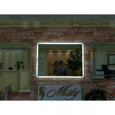Зеркало Misty Неон 3 LED 100x80 сенсор на корпусе
