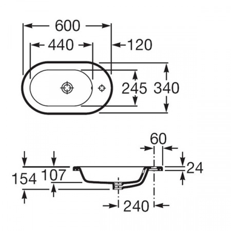 Умывальник Roca Meridian 60x34 (32724E000)