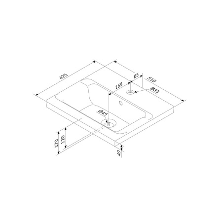 M90WCC0502WG GEM, Раковина мебельная AM.PM, керамическая, 50 см, встроенная, цвет: белый, глянец