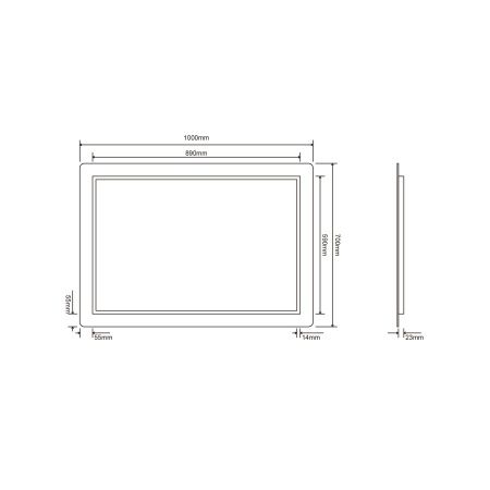 Зеркало Roxen Irida Long 510185-100 100x70 с LED подсветкой