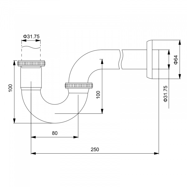 Сифон для раковины Timo 961/03L черный