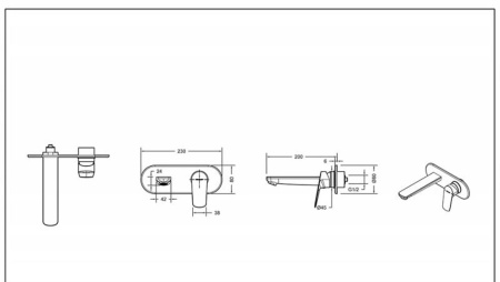 Смеситель для раковины встраиваемый Bravat Rhein P8429564CP-ENG, хром