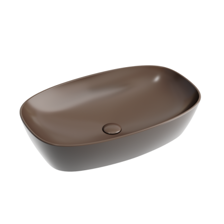 Умывальник чаша накладная овальная Ceramicanova Element 600*380*138мм, Темно-коричневый матовый, CN6049MDB