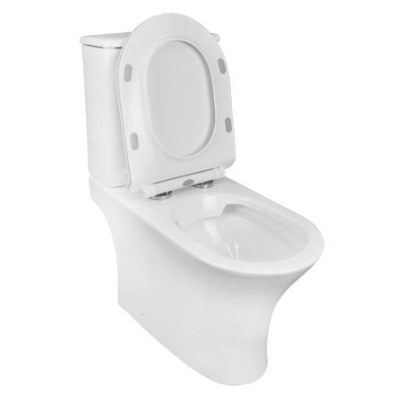 Унитаз напольный Azario FRETTA ROUND N 340х650х770 безободковый, c быстросьемным сиденьем микролифт (AZ-1038A)