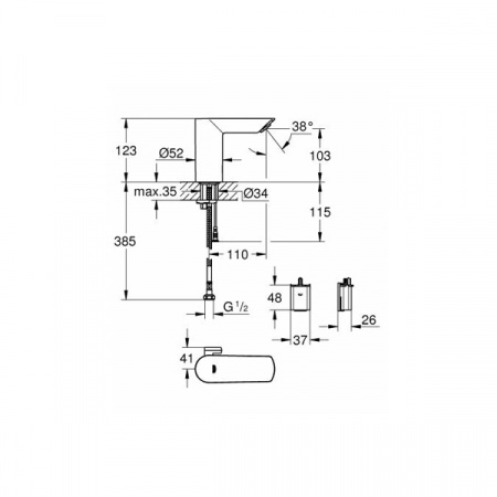 Смеситель для умывальника Grohe Bau Cosmopolitan E 36451000