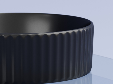 Умывальник чаша накладная круглая Ceramicanova Element 360*360*115мм, черный матовый, CN6057MB