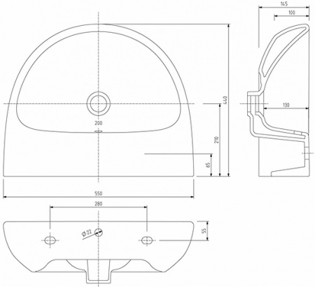 Умывальник Kolo Nova Pro M31055000 55 cм