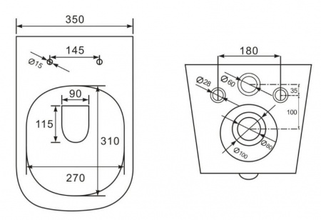 Унитаз подвесной CeramaLux 2341