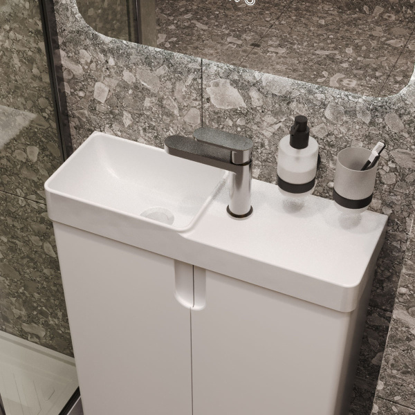 Тумба под умывальник Belux Даллас напольная 70, белый глянцевый