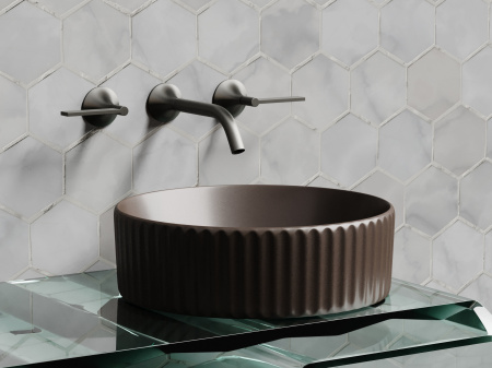 Умывальник чаша накладная круглая Ceramicanova Element 360*360*115мм, темно-коричневый матовый, CN6057MDB