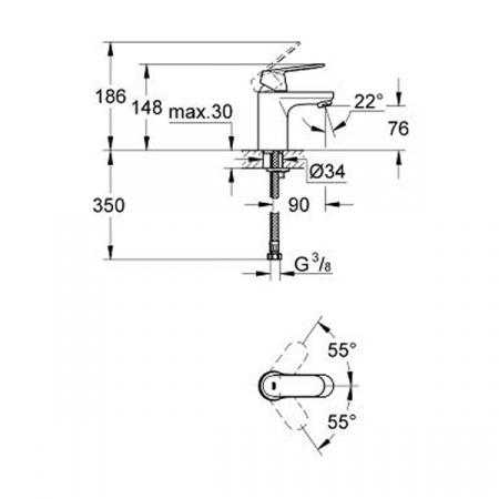 Смеситель для умывальника Grohe Eurosmart Cosmopolitan 32824000