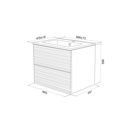Тумба с умывальником IDDIS Bild подвесная, 60 см, дуб светлый (BIL60V0i95K)