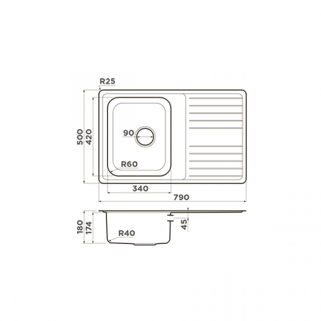 Кухонная мойка Omoikiri Sagami 79-IN нержавеющая сталь 4993735