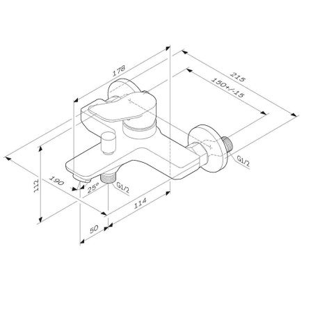 Смеситель для ванны и душа AM.PM X-Joy F85A10022