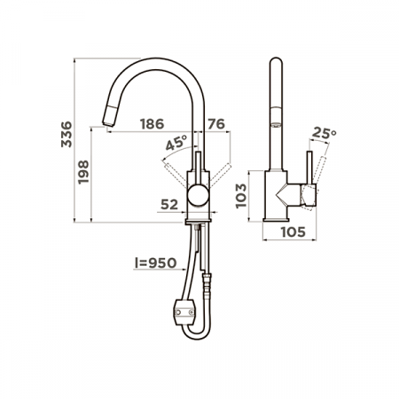 Смеситель для мойки Omoikiri Shinagawa-S-BN 4994336