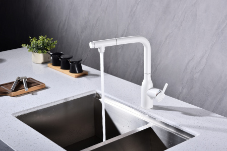 Смеситель для кухни Paulmark VIPER Vi213105-431(WH), белый матовый