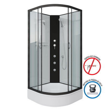Душевая кабина Niagara Classic NG-2508-14BKT (90х90х210) высокий поддон(40см),стекло тонированное