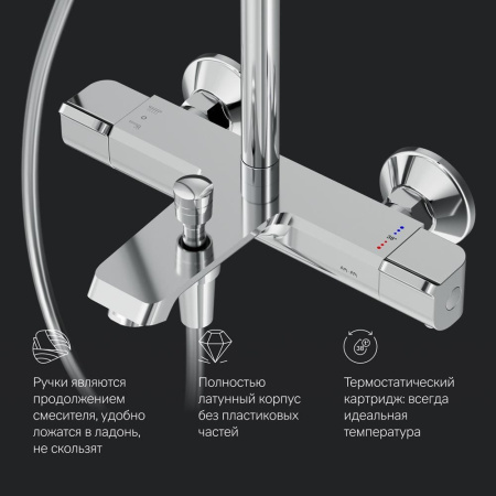 Душевая система AM.PM F078F500 Func с термостатом