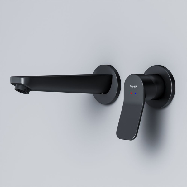 F85A72622 X-Joy, Смеситель для умывальника AM.PM монтируемый в стену, чёрный