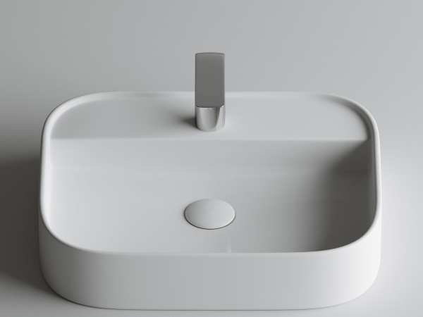 Умывальник чаша накладная прямоугольная Ceramicanova Element 550*450*110мм, Белый, CN6034