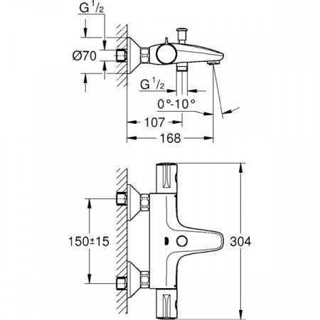 Термостат для ванны с душем Grohe Grohtherm 800 34576000