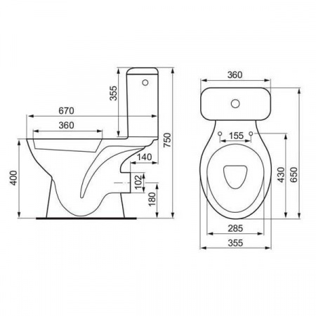 Унитаз напольный Cersanit Koral K011 KO-MI-KOR-3/6-P