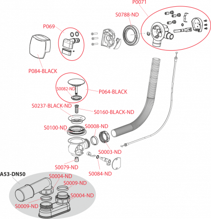 Сифон для ванны AlcaPlast A564BLACK