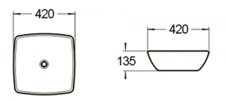 Раковина SantiLine SL-1044 42х42 белая