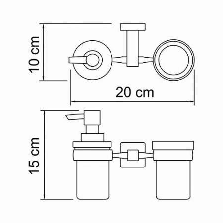 Держатель стакана и дозатора WasserKRAFT Lippe K-6589