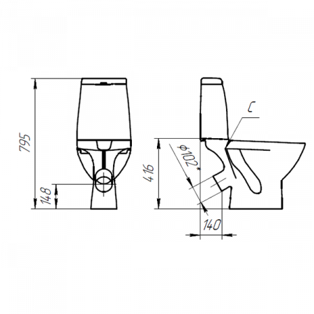 Унитаз напольный Cersanit Granta 031 KO-GRA031-3/6-DL-n-w