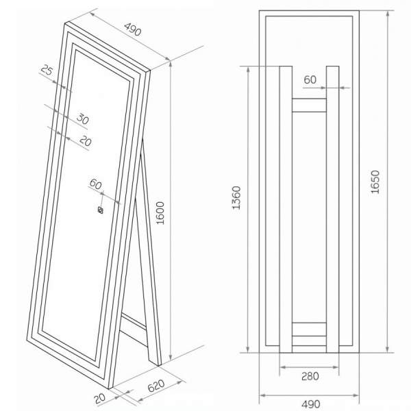 Зеркало Maretti Umbria UM1445175P19EL 49x165 см