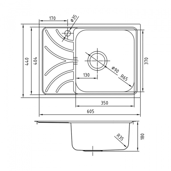 Кухонная мойка IDDIS Arro S ARR60SRi77 60.5х44