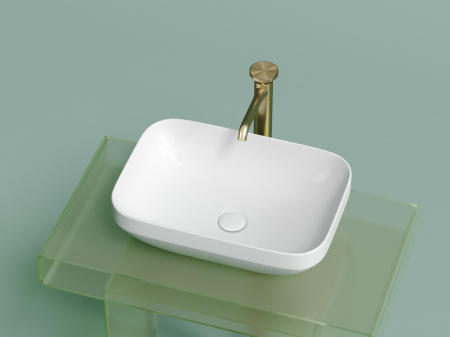 Умывальник чаша накладная прямоугольная Ceramicanova Element 500*359*145мм, белый матовый, CN6055MW