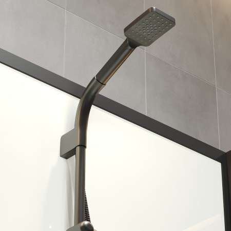 Душевая кабина Niagara Standart ST100/80/15Q/BL/BK (100х80х200) прямоугольник,поддон 15см,распашная,проф.черный,без крыши