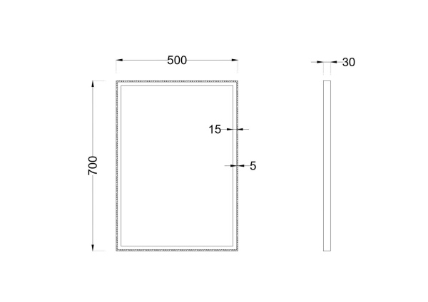 Зеркало с подсветкой Roxen Sigma 510210-50B 500x700